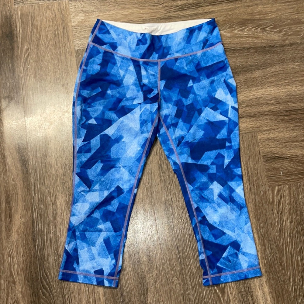 Ideology Blue Pattern Cropped Leggings Size M